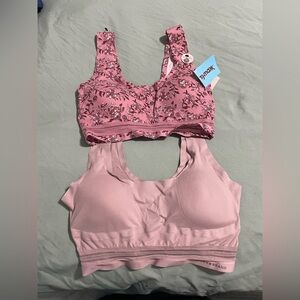 Lucky Brand Pink Bralette Set with Floral and Solid Designs